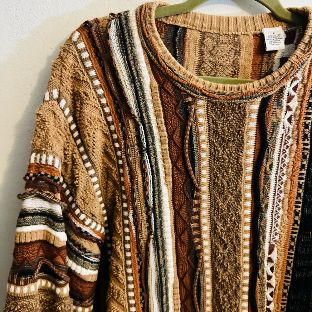 Men’s Vintage Bachrach 3D Coogi Style Sweater - Picture 6 of 7